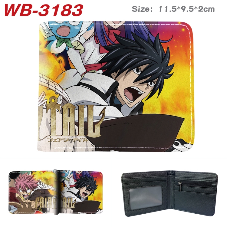 Fairy tail Anime color book two-fold leather wallet 11.5X9.5X2CM  WB-3183A