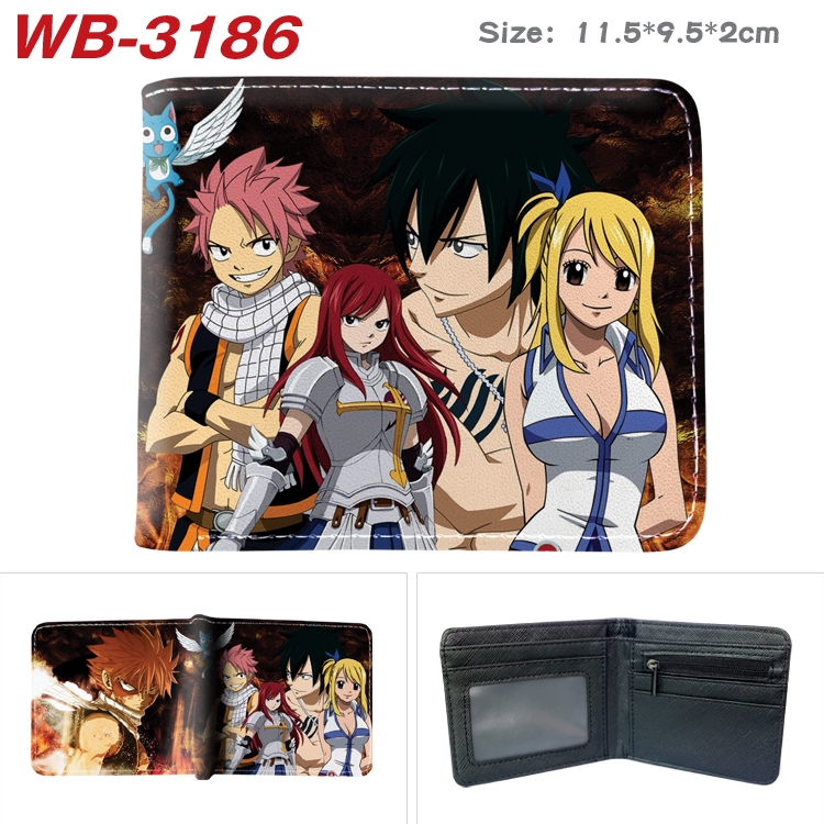 Fairy tail Anime color book two-fold leather wallet 11.5X9.5X2CM  WB-3186A
