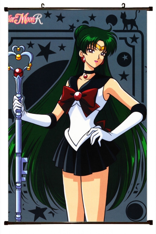 sailormoon Anime black Plastic rod Cloth painting Wall Scroll 60X90CM M2-233