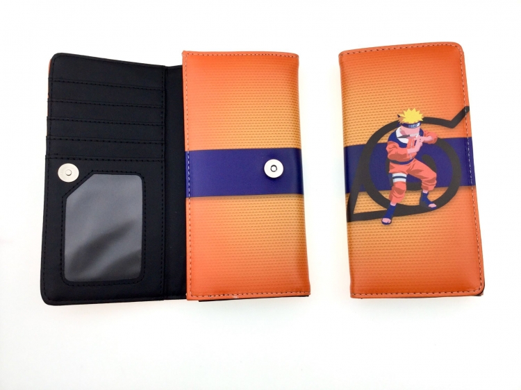 Naruto Anime full color button PU long wallet style A