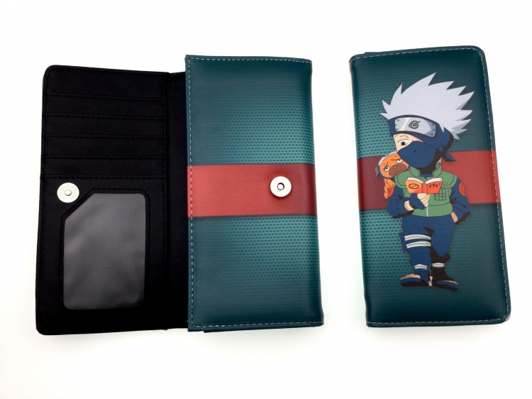 Naruto Anime full color button PU long wallet E