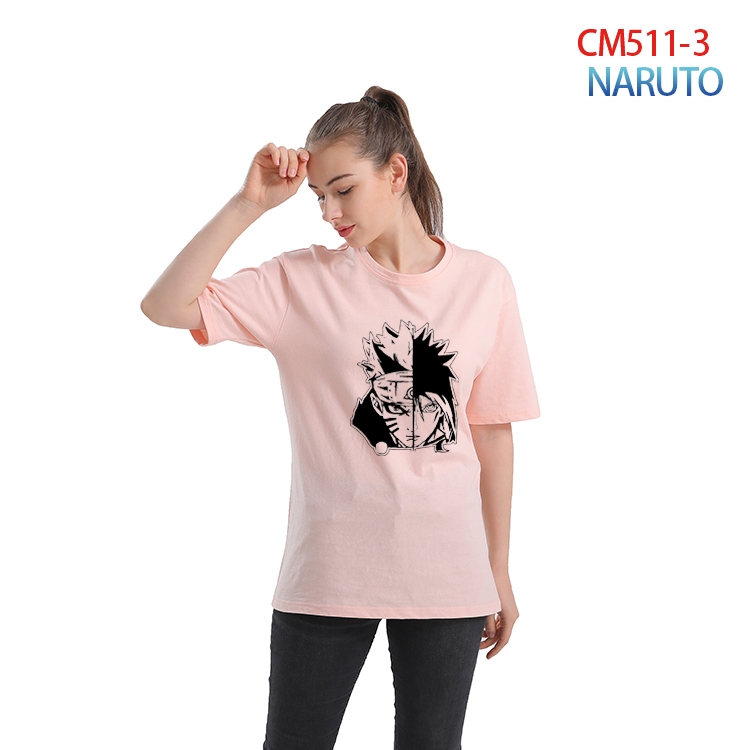 Naruto Women's Printed short-sleeved cotton T-shirt from XS to 3XL  CM-511-3