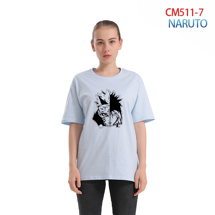 Naruto Women's Printed short-sleeved cotton T-shirt from XS to 3XL  CM-511-7