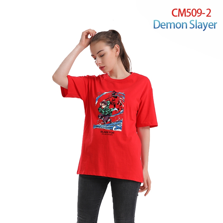Demon Slayer Kimets Women's Printed short-sleeved cotton T-shirt from XS to 3XL  CM-509-2