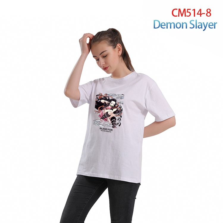 Demon Slayer Kimets Women's Printed short-sleeved cotton T-shirt from XS to 3XL  CM-514-8