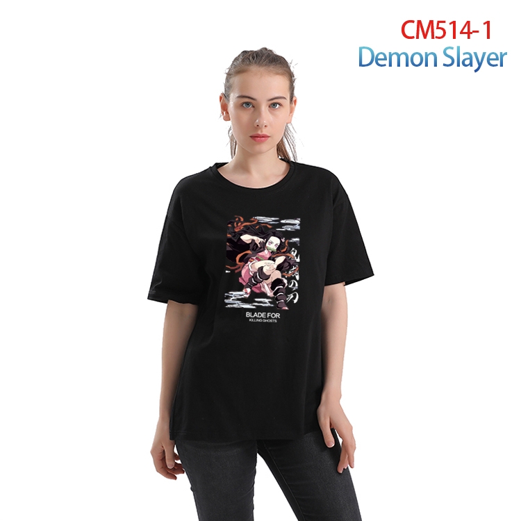 Demon Slayer Kimets Women's Printed short-sleeved cotton T-shirt from XS to 3XL  CM-514-1