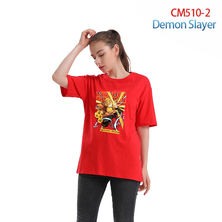Demon Slayer Kimets Women's Printed short-sleeved cotton T-shirt from XS to 3XL  CM-510-2