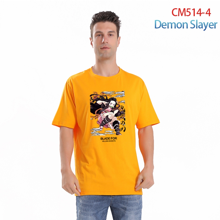 Demon Slayer Kimets Printed short-sleeved cotton T-shirt from S to 4XL   CM-514-4