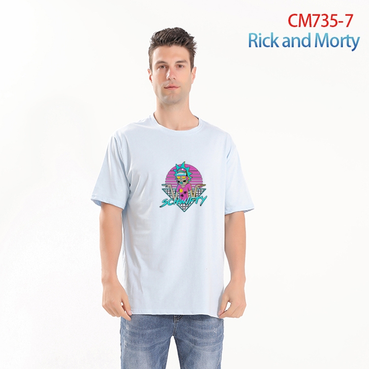 Rick and Morty Printed short-sleeved cotton T-shirt from S to 4XL CM-735-7