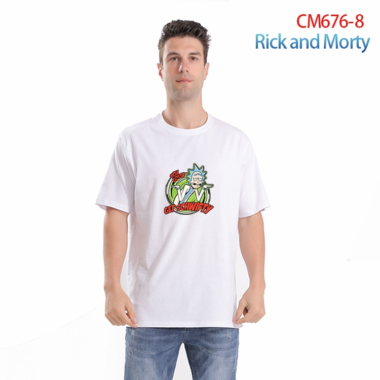 Rick and Morty Printed short-sleeved cotton T-shirt from S to 4XL   CM-676-8