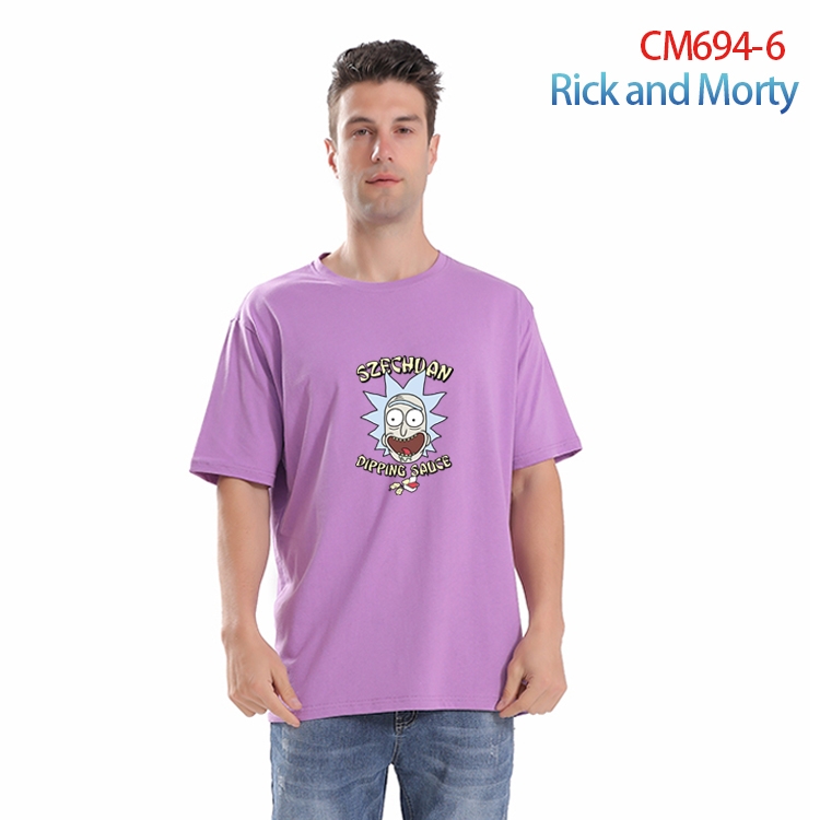 Rick and Morty Printed short-sleeved cotton T-shirt from S to 4XL CM-694-6