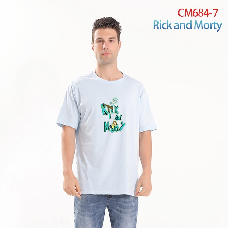 Rick and Morty Printed short-sleeved cotton T-shirt from S to 4XL CM-684-7