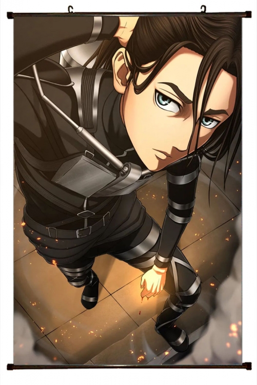 Shingeki no Kyojin Anime Plastic rod Cloth painting Wall Scroll 60X90CM   J12-257