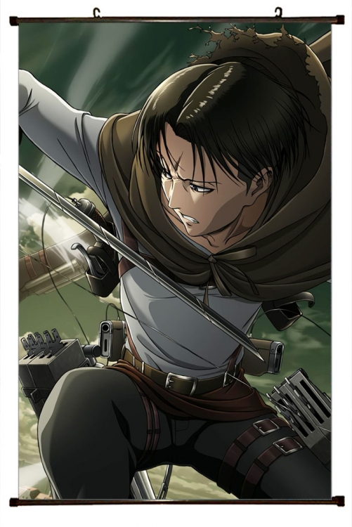 Shingeki no Kyojin Anime Plastic rod Cloth painting Wall Scroll 60X90CM  J12-210