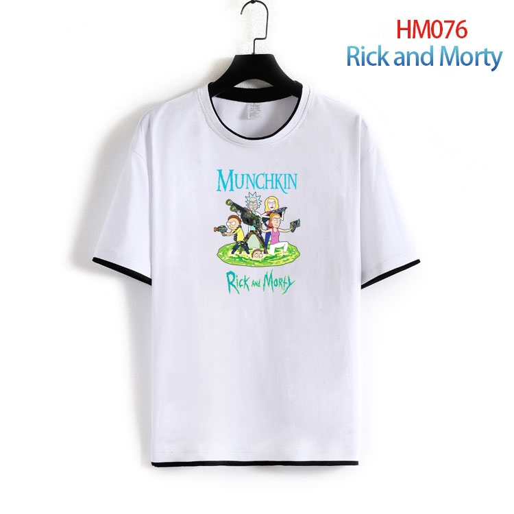Rick and Morty Pure cotton Loose short sleeve round neck T-shirt from S to 4XL HM-076-2