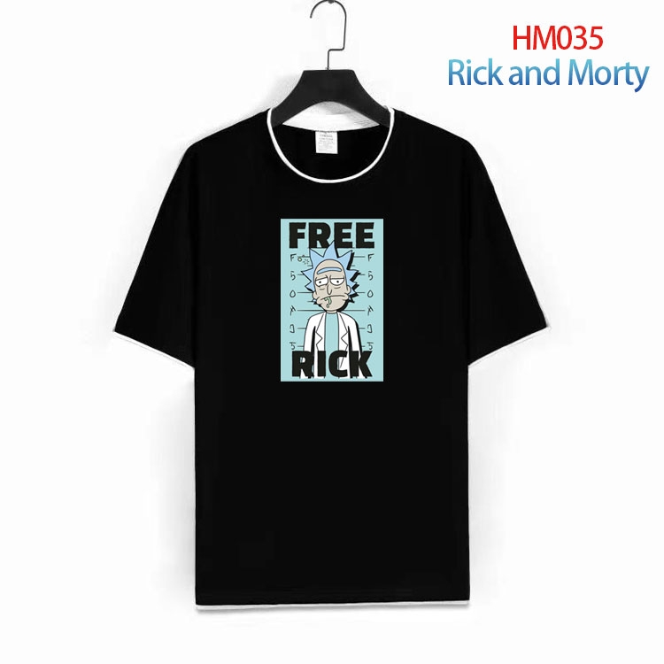 Rick and Morty Pure cotton Loose short sleeve round neck T-shirt from S to 4XL HM-035-1