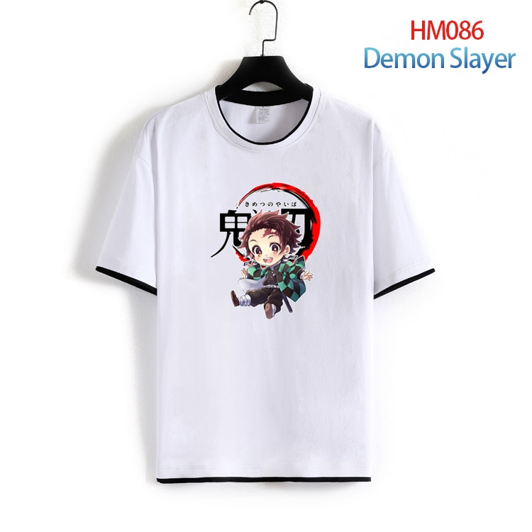 Demon Slayer Kimets Pure cotton Loose short sleeve round neck T-shirt from S to 4XL HM-086-2