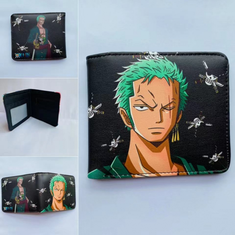 One Piece  Anime Full color two fold short wallet purse 11X9.5CM 60G Style 2