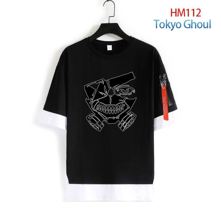 Tokyo Ghoul Cotton round neck fake two loose T-shirts from S to 4XL   HM-112-4
