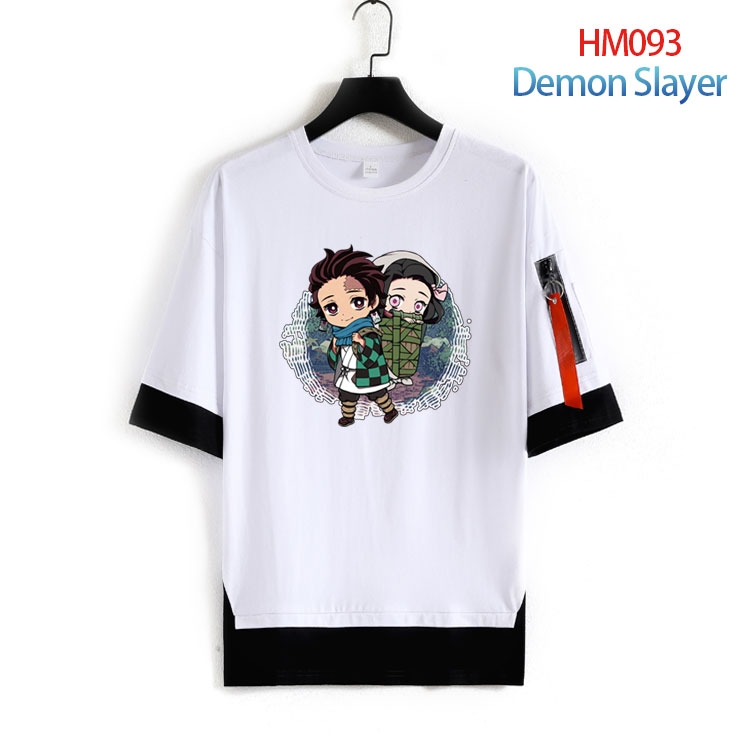 Demon Slayer Kimets Cotton round neck fake two loose T-shirts from S to 6XL HM-093-3