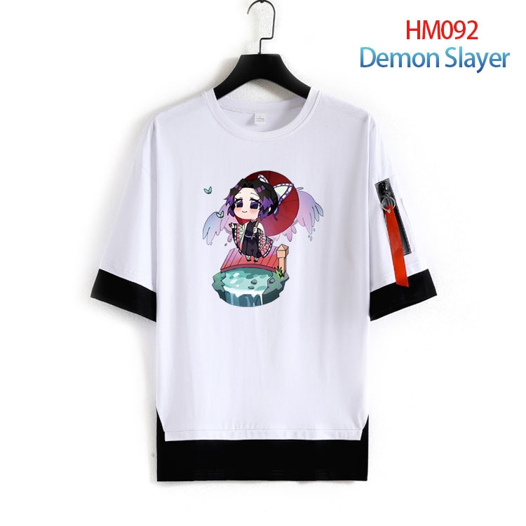 Demon Slayer Kimets Cotton round neck fake two loose T-shirts from S to 6XL HM-092-3