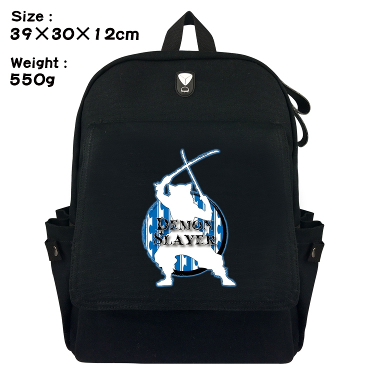 Demon Slayer Kimets Canvas Flip Backpack Student Schoolbag  39X30X12CM