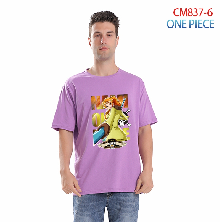 One Piece Printed short-sleeved cotton T-shirt from S to 4XL CM-837-6