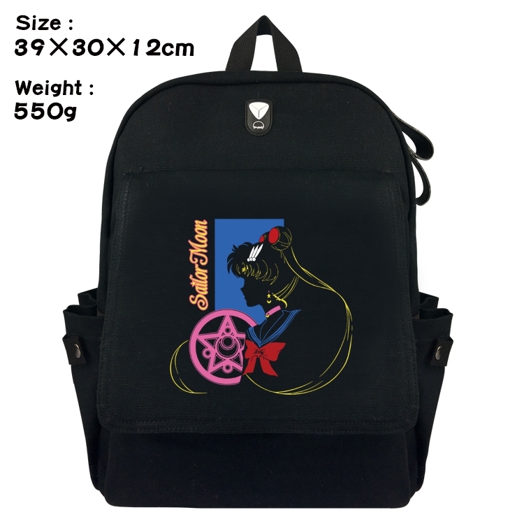 sailormoon Canvas Flip Backpack Student Schoolbag  39X30X12CM