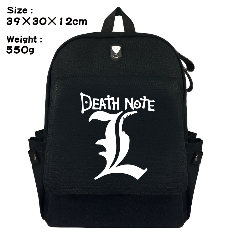  Death note Canvas Flip Backpack Student Schoolbag  39X30X12CM