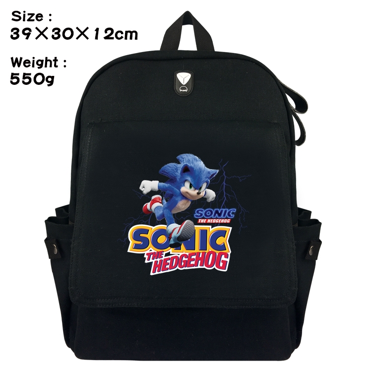 Super Sonico Canvas Flip Backpack Student Schoolbag  39X30X12CM