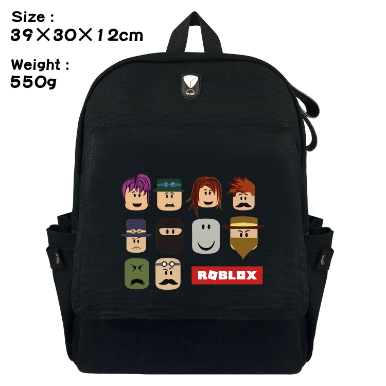 Roblox Canvas Flip Backpack Student Schoolbag  39X30X12CM