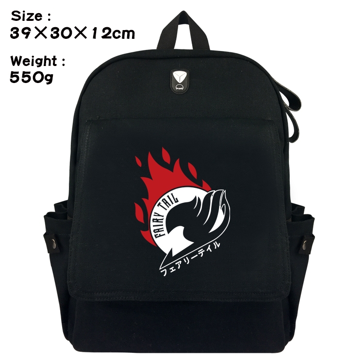 Fairy tail Canvas Flip Backpack Student Schoolbag  39X30X12CM