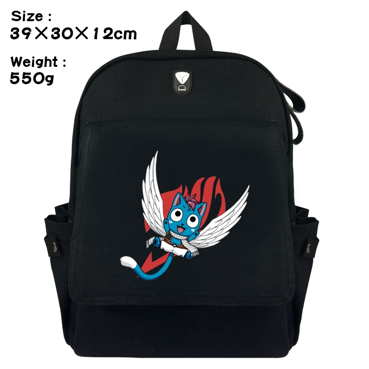 Fairy tail Canvas Flip Backpack Student Schoolbag  39X30X12CM