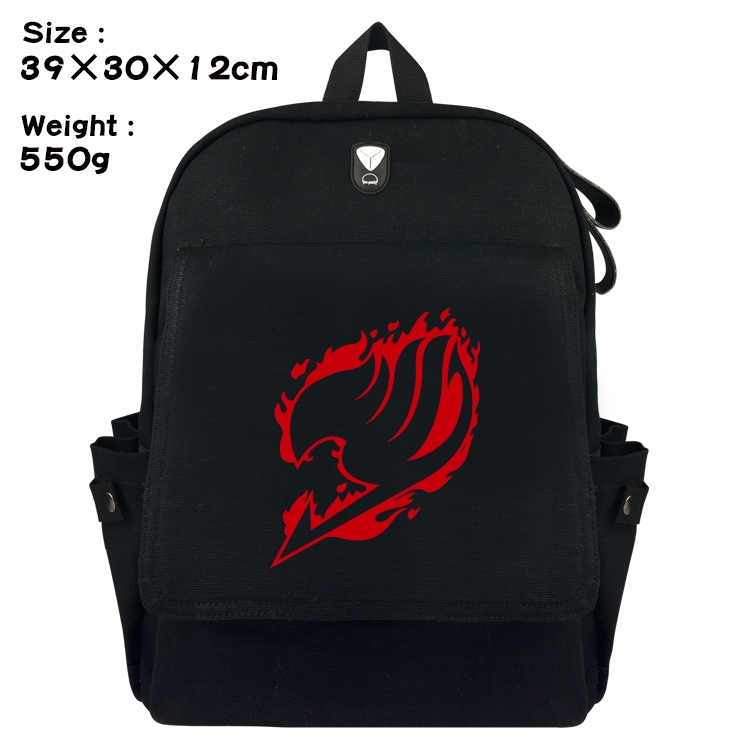 Fairy tail Canvas Flip Backpack Student Schoolbag  39X30X12CM