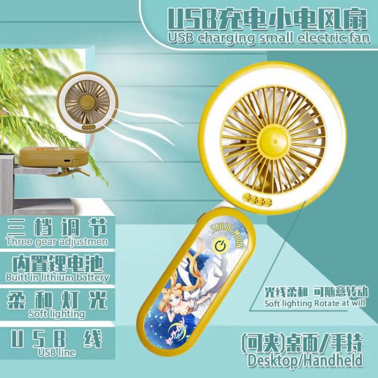 sailormoon electric fan can clip desktop handheld mini fan style E