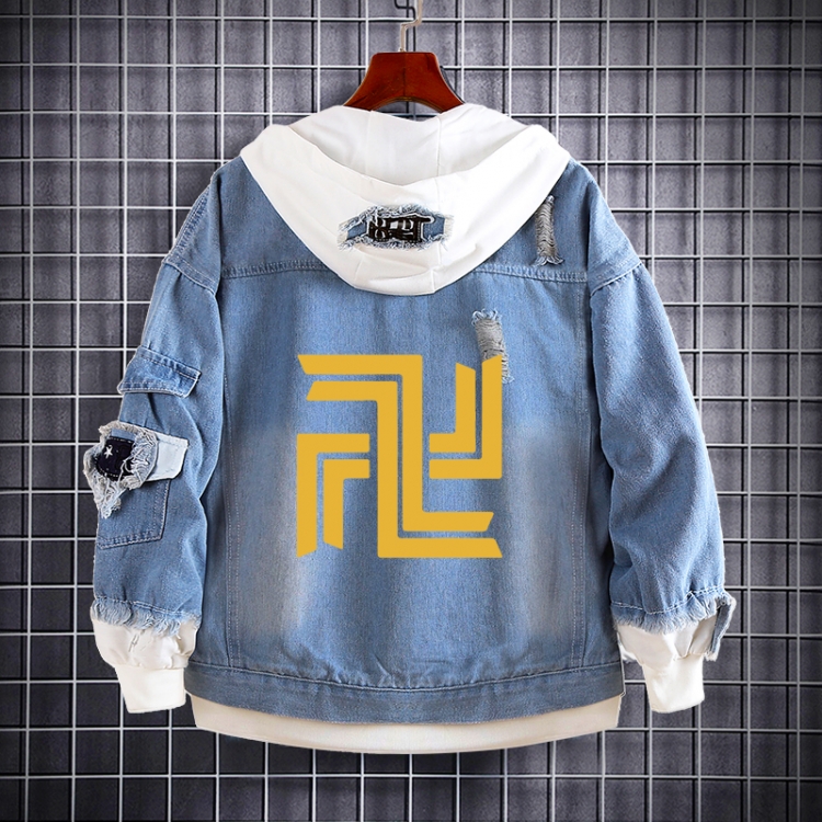 Tokyo Revengers  Anime Loose Hooded Fake Two Denim Jackets from S to 5XL