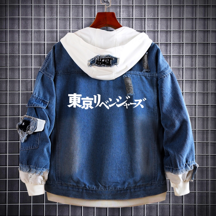 Tokyo Revengers  Anime Loose Hooded Fake Two Denim Jackets from S to 5XL