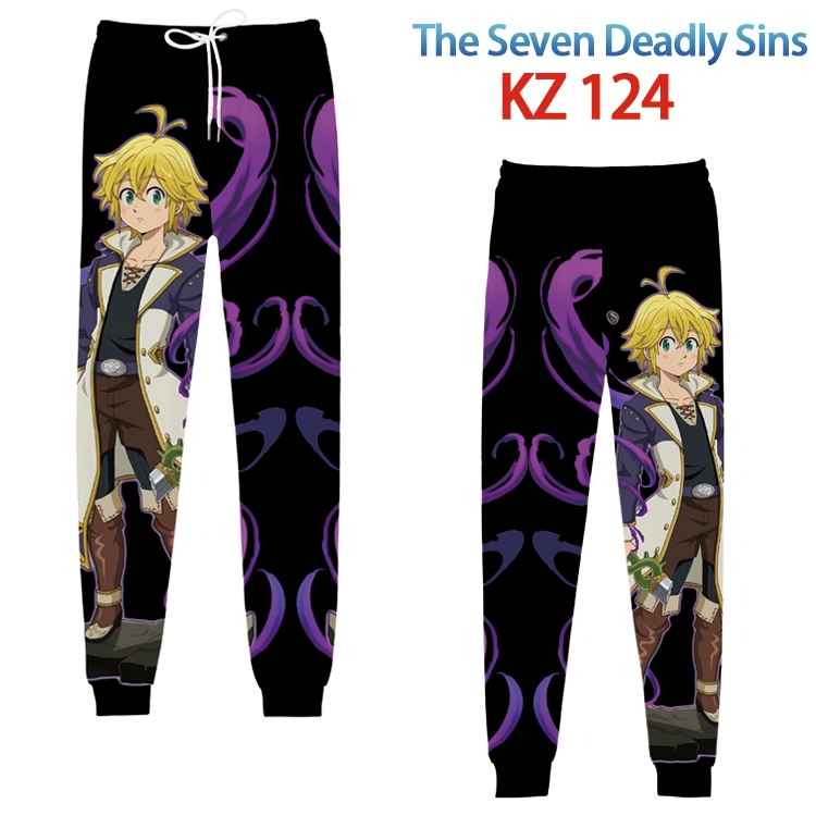 The Seven Deadly Sins Anime digital 3D trousers full color trousers from XS to 4XL KZ-124