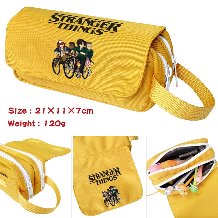 Stranger Things Portable waterproof double-layer pencil case Pencil Bag  20x11x7cm