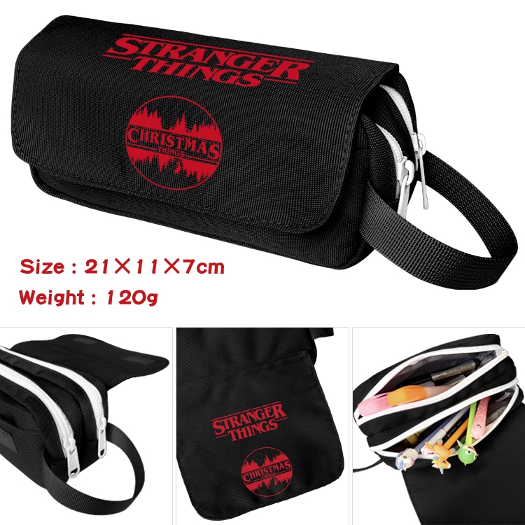 Stranger Things Portable waterproof double-layer pencil case Pencil Bag  20x11x7cm