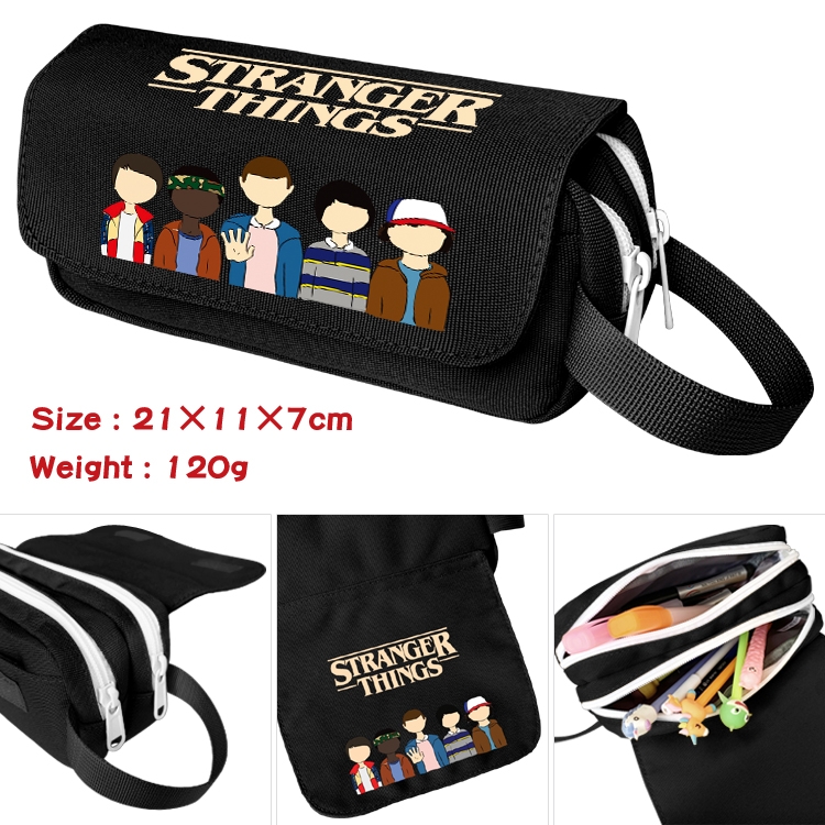 Stranger Things Portable waterproof double-layer pencil case Pencil Bag  20x11x7cm