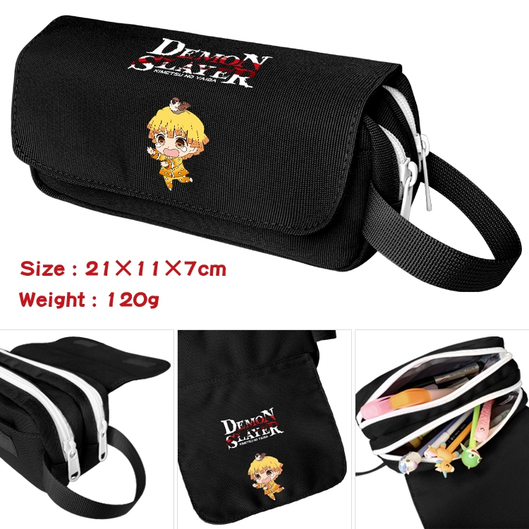 Demon Slayer Kimets Portable waterproof double-layer pencil case Pencil Bag  20x11x7cm