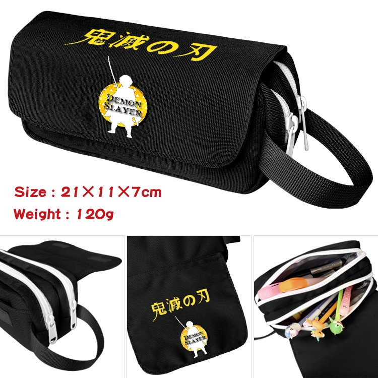  Demon Slayer Kimets Portable waterproof double-layer pencil case Pencil Bag  20x11x7cm