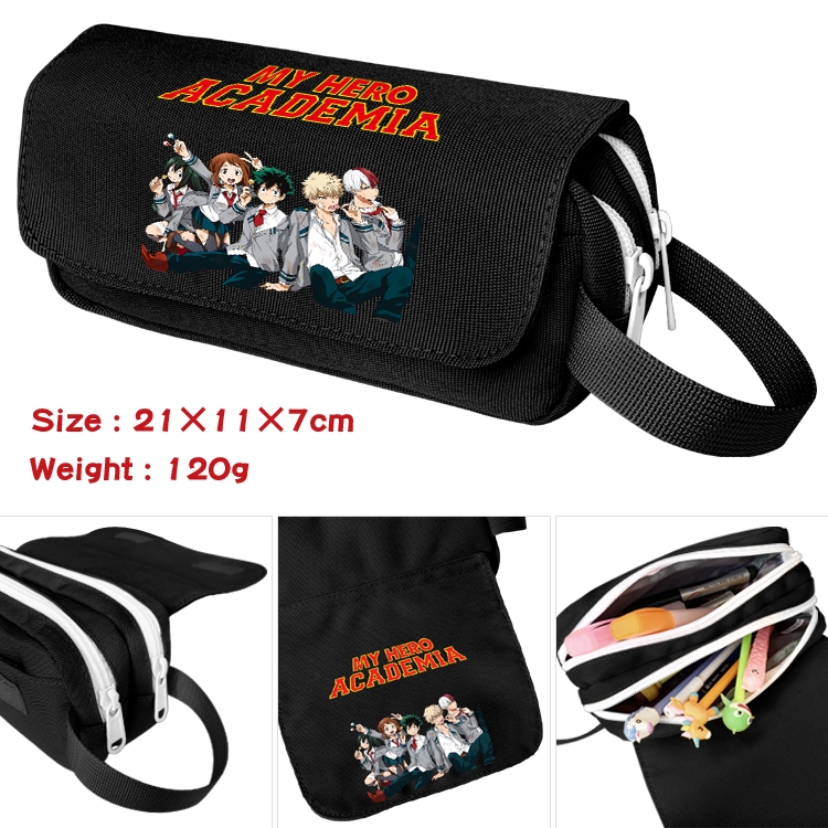 My Hero Academia Portable waterproof double-layer pencil case Pencil Bag 20x11x7cm