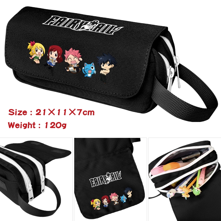 Fairy tail Portable waterproof double-layer pencil case Pencil Bag 20x11x7cm