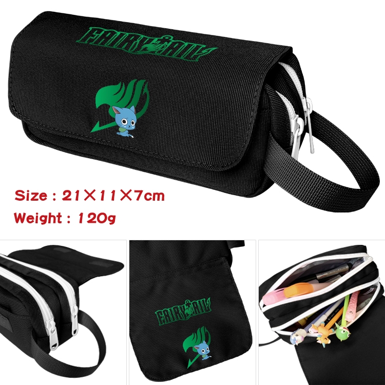 Fairy tail Portable waterproof double-layer pencil case Pencil Bag 20x11x7cm