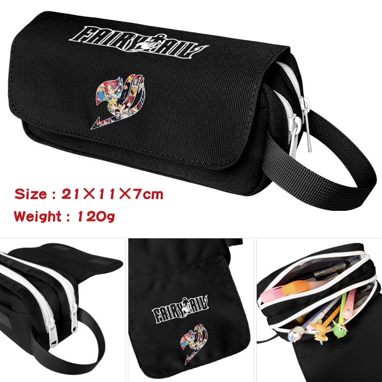 Fairy tail Portable waterproof double-layer pencil case Pencil Bag 20x11x7cm