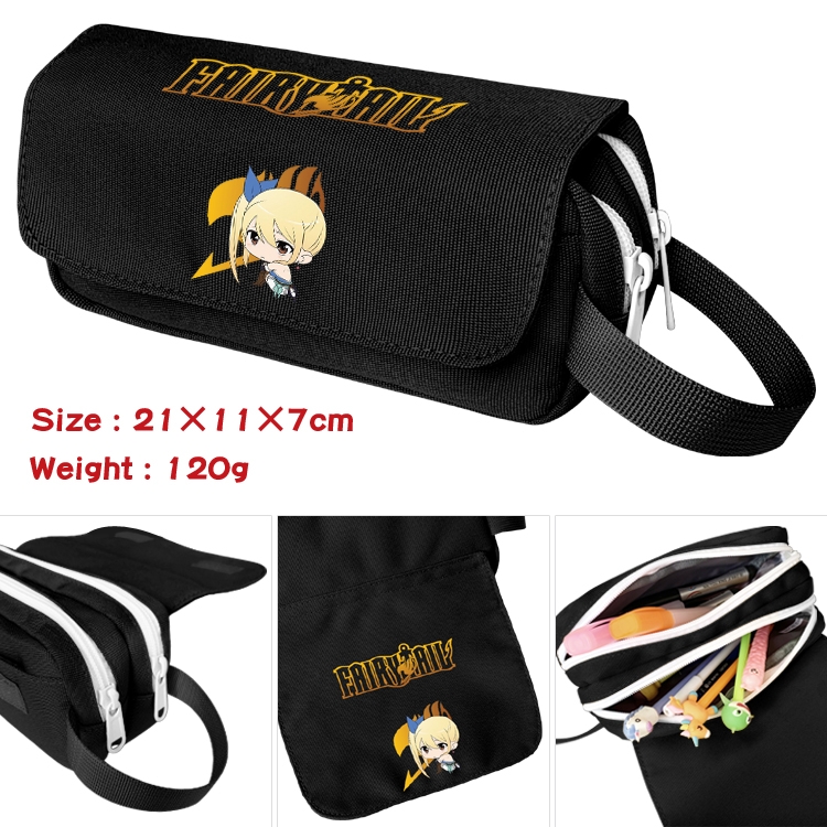 Fairy tail Portable waterproof double-layer pencil case Pencil Bag 20x11x7cm