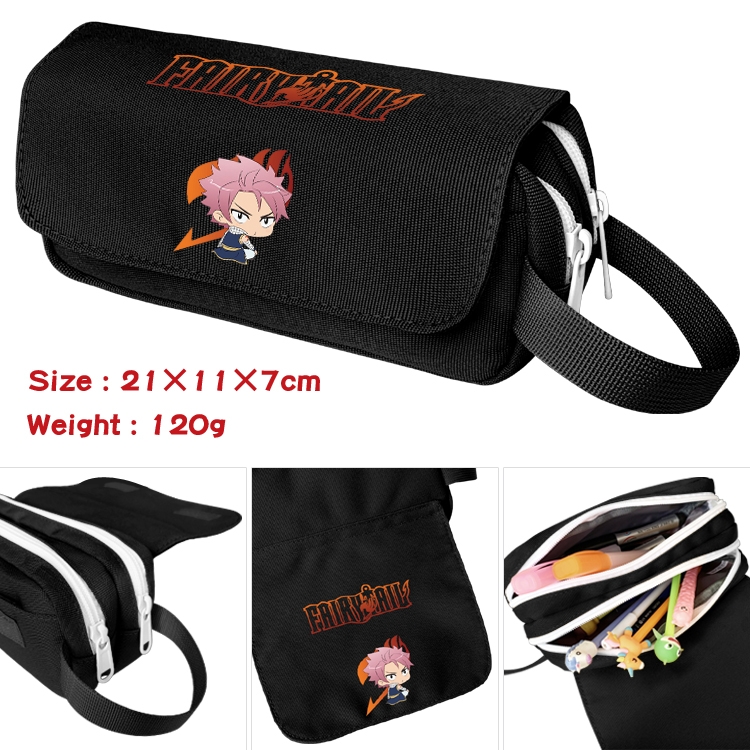 Fairy tail Portable waterproof double-layer pencil case Pencil Bag 20x11x7cm