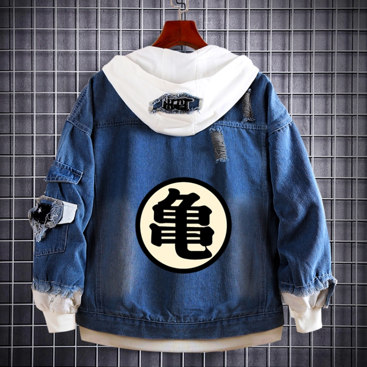 DRAGON BALL Anime Loose Hooded Fake Two Denim Jackets from S to 5XL